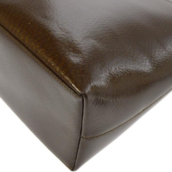 Gucci Vintage Brown Satchel Speckled And Glossy Leather With Bamboo - Picture 4 of 12